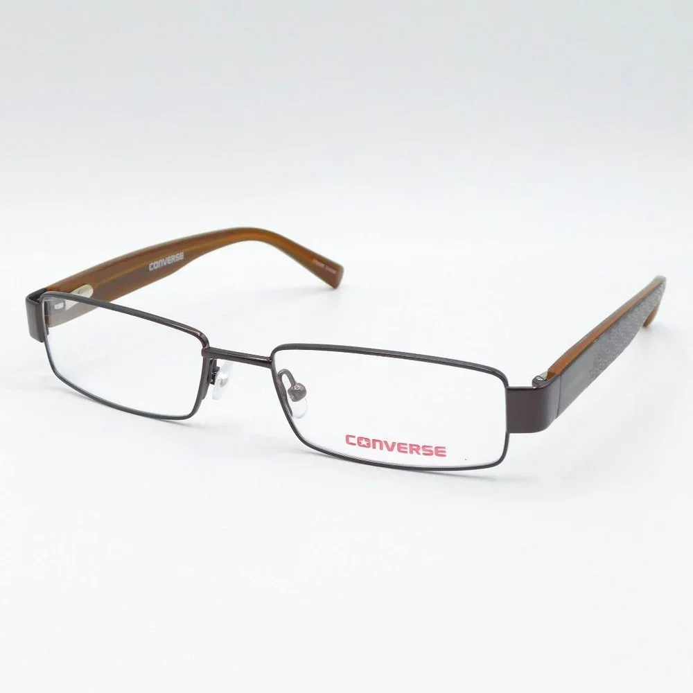 NEW CONVERSE WAIT FOR ME BROWN KIDS TEEN Rectangle EYEGLASSES FRAME 49-1…